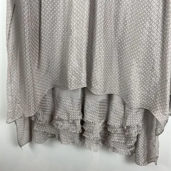 Baci Tunic Top Women Medium Multi Silk Draped Blouse Artsy Casual‎ Flowy Ruffle - Picture 3 of 8